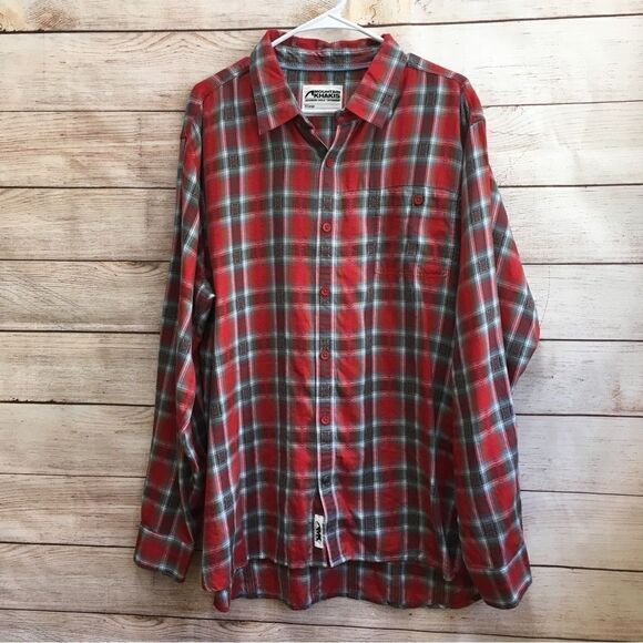 MOUNTAIN KHAKIS RED PLAID FLANNEL SHIRT - Picture 1 of 6